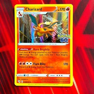 Charizard holo card from the Pokémon go series